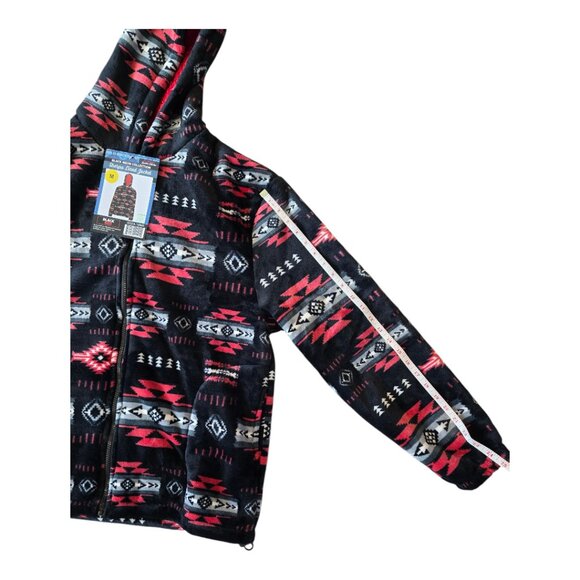 Silk Touch Zipped Sherpa Lined Jacket with Hoodie & Side Pockets - Adult-UNISEX - Picture 11 of 16